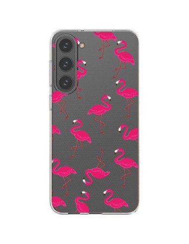 Coque Samsung Galaxy S23 Plus 5G flamant Rose et Flamingo Transparente - Nico