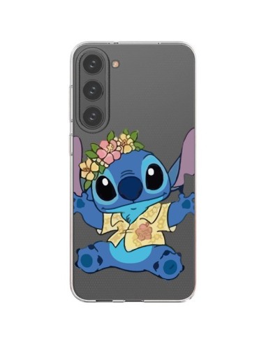 Coque Samsung Galaxy S23 Plus 5G Stitch de Lilo et Stitch Aloha transparente