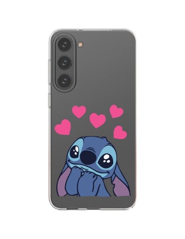 Coque Samsung Galaxy S23 Plus 5G Stitch de Lilo et Stitch in love en coeur transparente