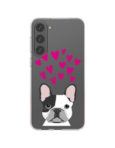 Cover Samsung Galaxy S23 Plus 5G Bulldog Francese Cuore Cane Trasparente - Pet Friendly