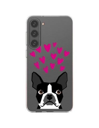 Coque Samsung Galaxy S23 Plus 5G Boston Terrier Coeurs Chien Transparente - Pet Friendly