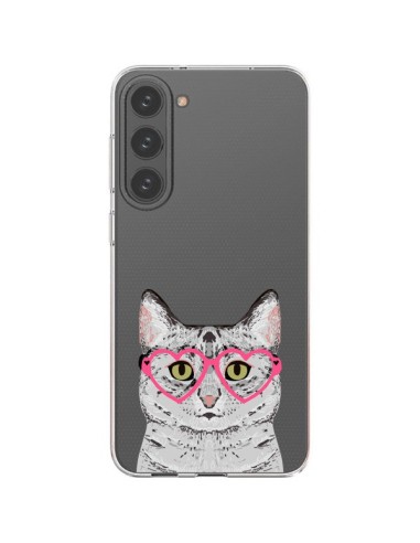 Samsung Galaxy S23 Plus 5G Case Cat Grey Eyes Hearts Clear - Pet Friendly