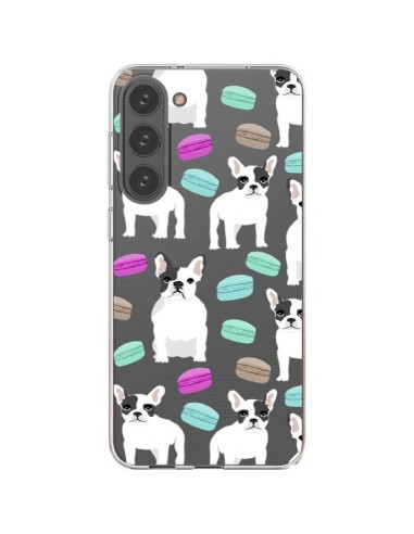 Coque Samsung Galaxy S23 Plus 5G Chiens Bulldog Français Macarons Transparente - Pet Friendly