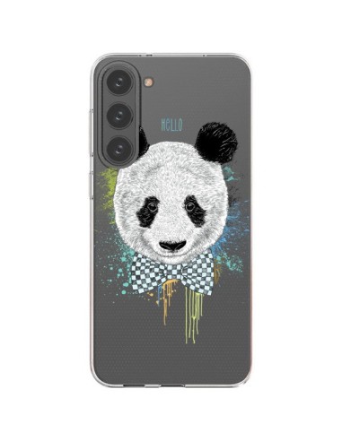 Coque Samsung Galaxy S23 Plus 5G Panda Noeud Papillon Transparente - Rachel Caldwell