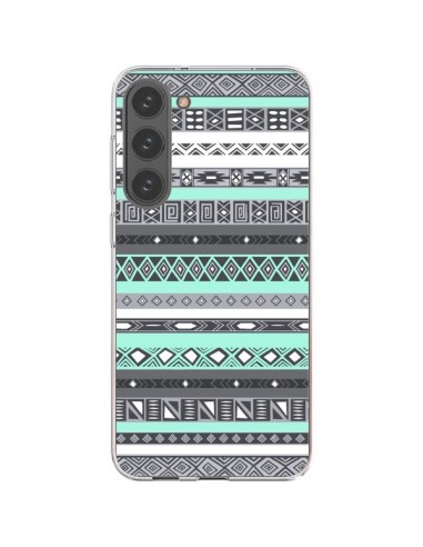 Coque Samsung Galaxy S23 Plus 5G Azteque Aztec Bleu Pastel - Rex Lambo
