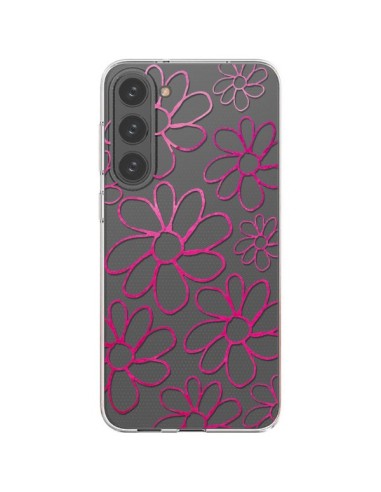 Coque Samsung Galaxy S23 Plus 5G Flower Garden Pink Fleur Transparente - Sylvia Cook