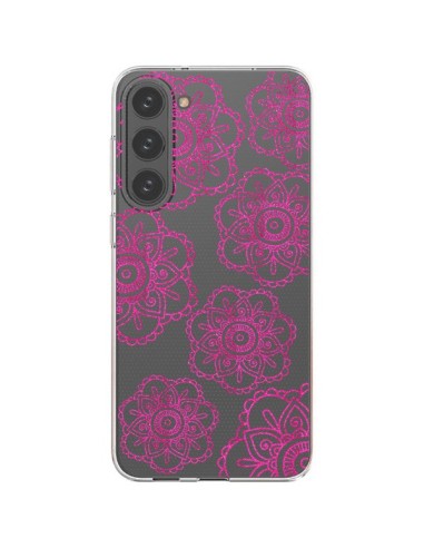 Cover Samsung Galaxy S23 Plus 5G Doodle  Mandala Rosa Fiori Trasparente - Sylvia Cook