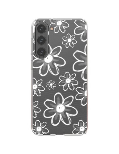 Samsung Galaxy S23 Plus 5G Case Mandala White Flower Clear - Sylvia Cook