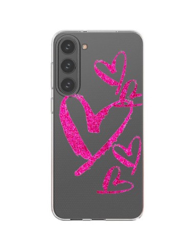 Samsung Galaxy S23 Plus 5G Case Pink Heart Pink Clear - Sylvia Cook