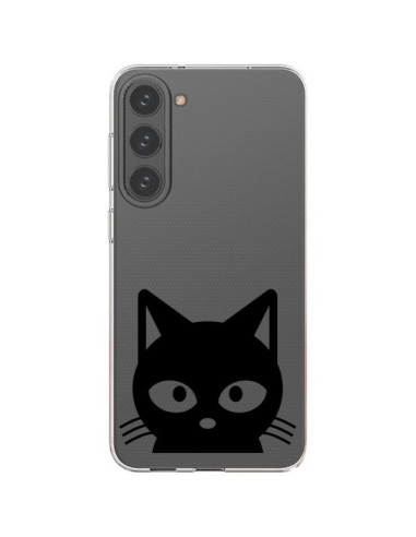 Coque Samsung Galaxy S23 Plus 5G Tête Chat Noir Cat Transparente - Yohan B.