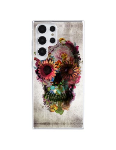 Coque Samsung Galaxy S23 Ultra 5G Skull Flower Tête de Mort - Ali Gulec