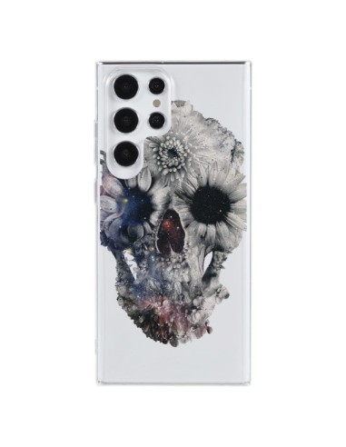 Coque Samsung Galaxy S23 Ultra 5G Floral Skull Tête de Mort Transparente - Ali Gulec