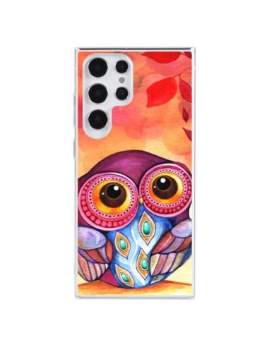 Coque Samsung Galaxy S23 Ultra 5G Chouette Feuilles Automne - Annya Kai