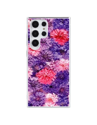 Coque Samsung Galaxy S23 Ultra 5G Fleurs Violettes Flower Storm - Asano Yamazaki