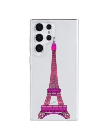 Coque Samsung Galaxy S23 Ultra 5G Tour Eiffel Rose Paris Transparente - Asano Yamazaki