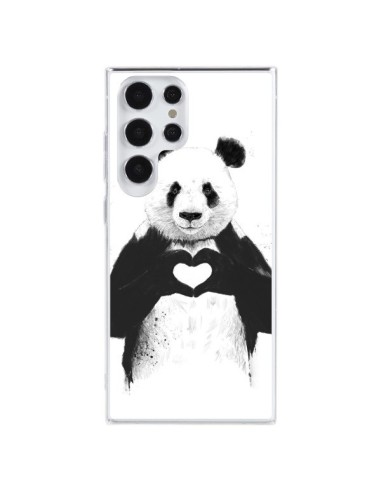 Coque Samsung Galaxy S23 Ultra 5G Panda Amour All you need is love - Balazs Solti