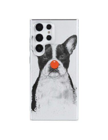 Coque Samsung Galaxy S23 Ultra 5G Clown Bulldog Dog Chien Transparente - Balazs Solti