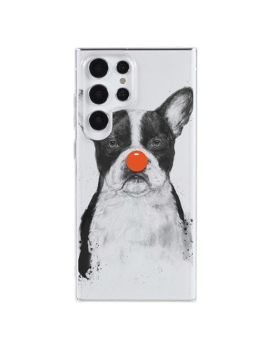 Cover Samsung Galaxy S23 Ultra 5G Clown Bulldog Cane Trasparente - Balazs Solti