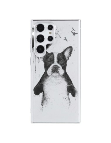 Coque Samsung Galaxy S23 Ultra 5G Love Bulldog Dog Chien Transparente - Balazs Solti