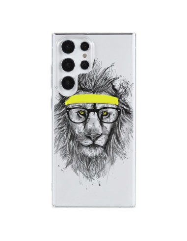 Coque Samsung Galaxy S23 Ultra 5G Hipster Lion Transparente - Balazs Solti