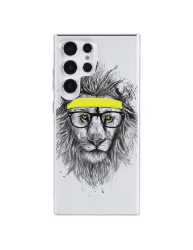 Samsung Galaxy S23 Ultra 5G Case Hipster Lion Clear - Balazs Solti