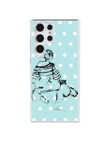 Coque Samsung Galaxy S23 Ultra 5G Croquis Pois Femme Fashion Mode - Cécile