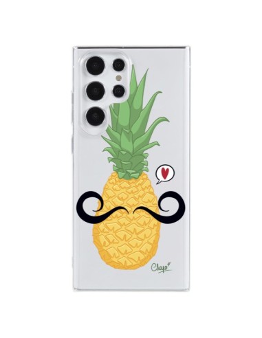 Coque Samsung Galaxy S23 Ultra 5G Ananas Moustache Transparente - Chapo