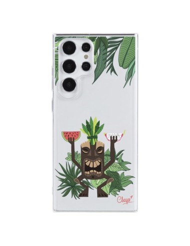 Coque Samsung Galaxy S23 Ultra 5G Tiki Thailande Jungle Bois Transparente - Chapo