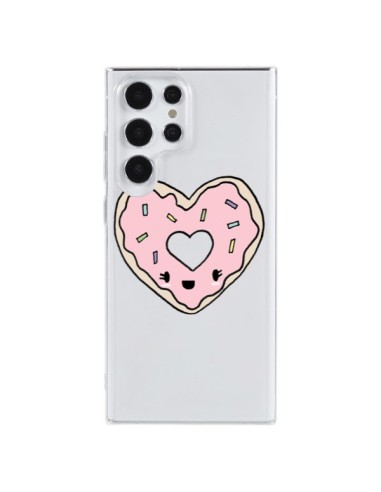 Samsung Galaxy S23 Ultra 5G Case Donut Heart Pink Clear - Claudia Ramos