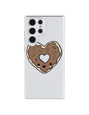 Coque Samsung Galaxy S23 Ultra 5G Donuts Heart Coeur Chocolat Transparente - Claudia Ramos