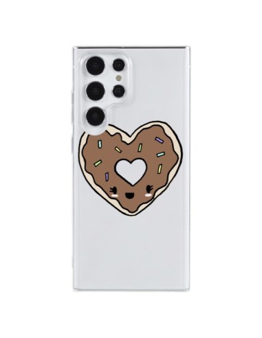 Cover Samsung Galaxy S23 Ultra 5G Ciambella Cuore Chocolat Trasparente - Claudia Ramos