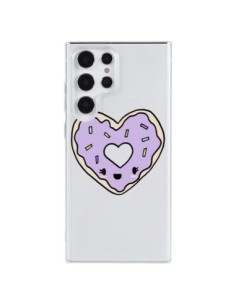 Samsung Galaxy S23 Ultra 5G Case Donut Heart Purple Clear...