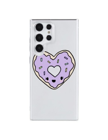 Cover Samsung Galaxy S23 Ultra 5G Ciambella Cuore Viola Trasparente - Claudia Ramos