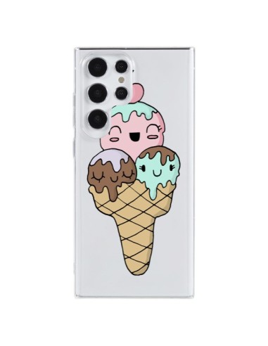 Coque Samsung Galaxy S23 Ultra 5G Ice Cream Glace Summer Été Cerise Transparente - Claudia Ramos