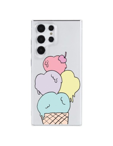 Coque Samsung Galaxy S23 Ultra 5G Ice Cream Glace Summer Été Coeur Transparente - Claudia Ramos