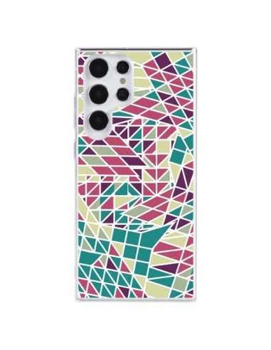 Samsung Galaxy S23 Ultra 5G Case Aztec Triangles Green Purple - Eleaxart