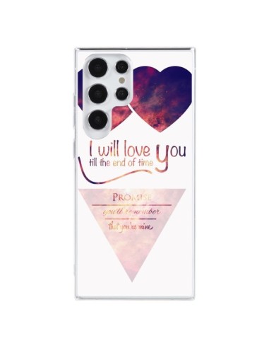 Coque Samsung Galaxy S23 Ultra 5G I will love you until the end Coeurs - Eleaxart