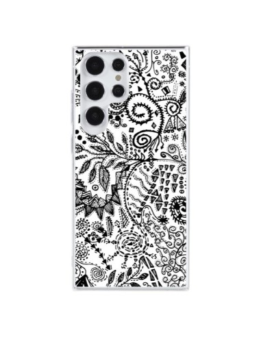 Cover Samsung Galaxy S23 Ultra 5G Azteco Bianco e Nero - Eleaxart