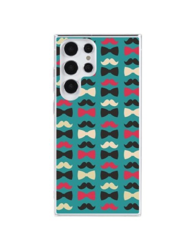 Coque Samsung Galaxy S23 Ultra 5G Hipster Moustache Noeud Papillon - Eleaxart