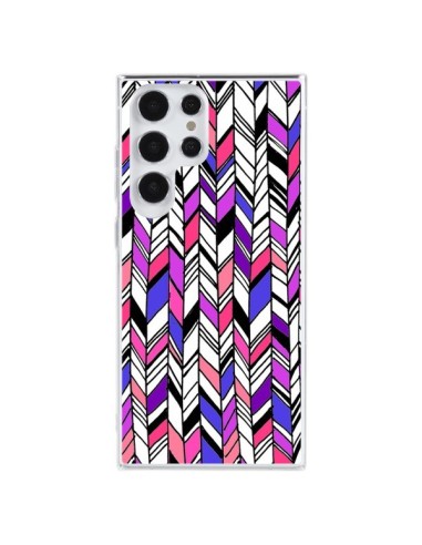 Cover Samsung Galaxy S23 Ultra 5G Grafico Azteco Rosa Viola - Léa Clément