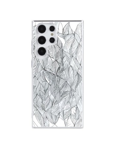 Samsung Galaxy S23 Ultra 5G Case Leaves Black and White - Léa Clément