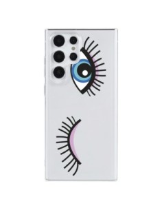 Samsung Galaxy S23 Ultra 5G Case Eyes Blue Clear - Léa...