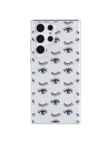Coque Samsung Galaxy S23 Ultra 5G Eyes Oeil Yeux Bleus Mosaïque Transparente -  Léa Clément