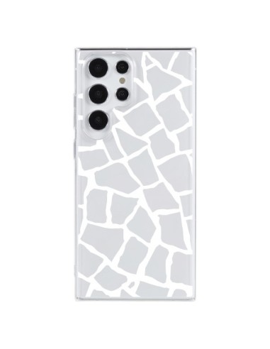 Coque Samsung Galaxy S23 Ultra 5G Girafe Mosaïque Blanc Transparente - Project M