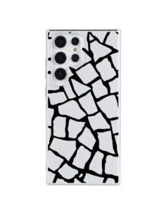 Cover Samsung Galaxy S23 Ultra 5G Giraffa Mosaico Nero...