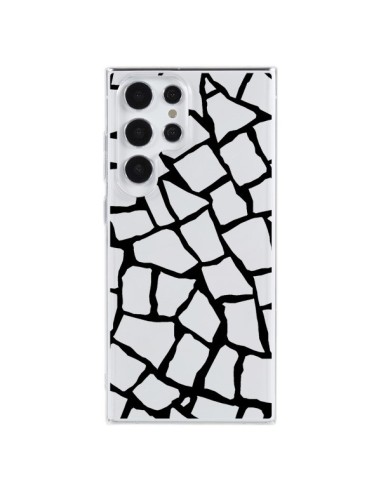 Coque Samsung Galaxy S23 Ultra 5G Girafe Mosaïque Noir Transparente - Project M