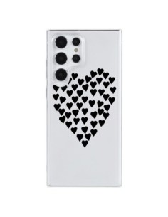 Coque Samsung Galaxy S23 Ultra 5G Coeurs Heart Love Noir...