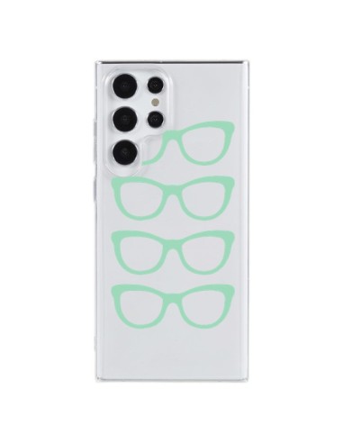 Coque Samsung Galaxy S23 Ultra 5G Sunglasses Lunettes Soleil Mint Bleu Vert Transparente - Project M