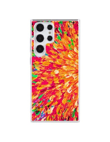 Coque Samsung Galaxy S23 Ultra 5G Fleurs Oranges Neon Splash - Ebi Emporium