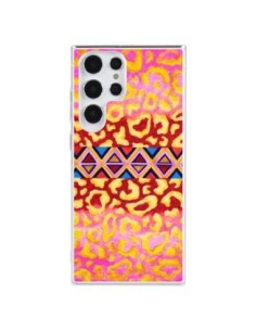 Cover Samsung Galaxy S23 Ultra 5G Tribal Leopardo Rosa -...